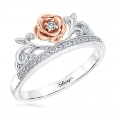 Enchanted Disney Fine Jewelry Diamond Belle Princess Ring 1/10ctw - Size 7