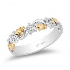 Enchanted Disney Fine Jewelry Tinker Bell Two-Tone Diamond Star Ring 1/10ctw