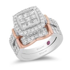 Enchanted Disney Vault Snow White Diamond Engagement and Wedding Ring Bridal Set 1 1/2ctw - Size 7