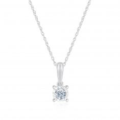 Endless Sparkle Round Diamond Solitaire Pendant Necklace 1/8ct