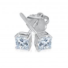 1/2ctw Princess Lab Grown Diamond Solitaire Earrings