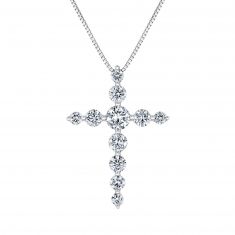 5/8ctw Lab Grown Diamond Cross Pendant Necklace