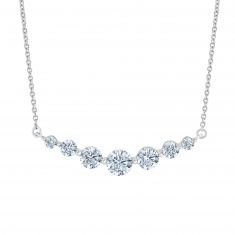 1ctw Lab Grown Diamond Curved Bar Necklace
