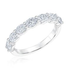 1 1/2ctw Oval Lab Grown Diamond White Gold Anniversary Band