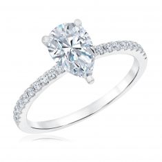 1 7/8ctw Pear Lab Grown Diamond Engagement Ring | Colorless