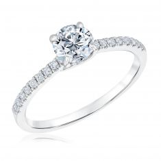 7/8ctw Diamond Round White Gold Engagement Ring