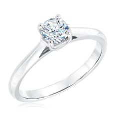 1/2ct Round Diamond Solitaire White Gold Engagement Ring