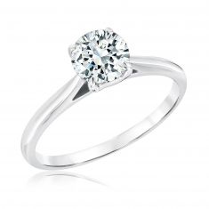 1ct Round Diamond Solitaire White Gold Engagement Ring