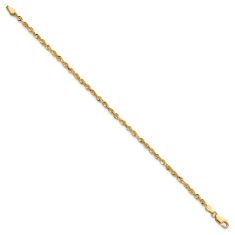Extra-Light Diamond-Cut Rope 14k Yellow Gold Chain Anklet 2.75mm