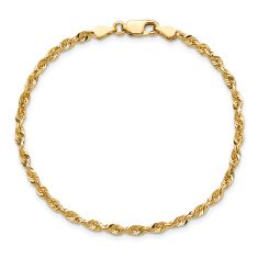 Extra-Light Diamond-Cut Rope 14k Yellow Gold Chain Anklet 2.75mm