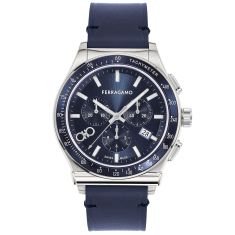 Ferragamo 1927 Chrono Blue Leather Strap Watch | 42mm | SFKZ00223