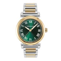 Ferragamo Allure Green Dial Two-Tone Bracelet Watch 36mm - SFS000324