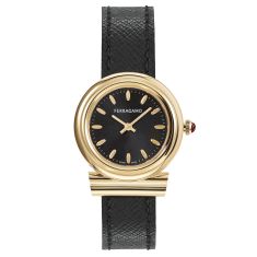 Ferragamo Gancini Black Leather Buckle Strap Watch | 28mm | SFMV01023