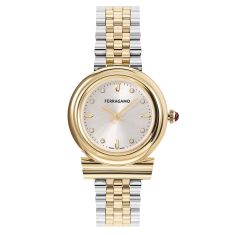 Ferragamo Gancini Diamond Dial and Two-Tone Bracelet Watch | 28mm | SFMV01423