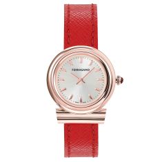 Ferragamo Gancini Red Leather Buckle Strap Watch | 28mm | SFMV01123