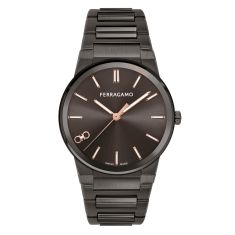 Ferragamo Infinity S Gunmetal Ion-Plated Bracelet Watch 41mm - SFST00524