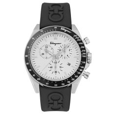 Ferragamo Urban Chrono Black Silicone Strap Watch | 43mm | SFUR00222