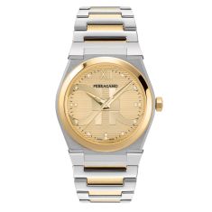 Ferragamo Vega Holiday Capsule Yellow Gold Diamond Dial and Two-Tone Bracelet Watch | 40mm | SFYF01123
