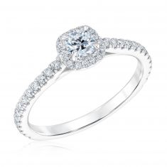 Forevermark 7/8ctw Cushion Diamond White Gold Engagement Ring | Black Label Collection