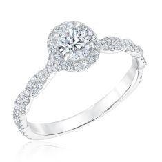 Forevermark 3/4ctw Oval Diamond Halo White Gold Engagement Ring | Black Label Collection