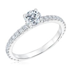 Forevermark 4/5ctw Round Diamond White Gold Engagement Ring | Black Label Collection