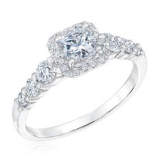 Forevermark 1ctw Square Diamond White Gold Engagement Ring | Black Label Collection