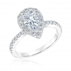 Forevermark 1 3/8ctw Pear Diamond Halo White Gold Engagement Ring | The Center of My Universe