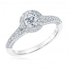 Forevermark 1ctw Round Diamond Halo White Gold Engagement Ring | The Center of My Universe