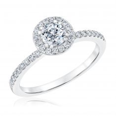 Forevermark 7/8ctw Round Diamond Halo White Gold Engagement Ring | The Center of My Universe
