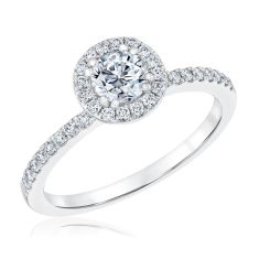 Forevermark 7/8ctw Round Diamond Halo White Gold Engagement Ring | The Center of My Universe