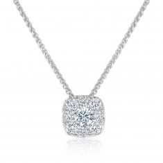 Forevermark 1/4ctw Diamond Cluster Cushion Eternal Halo White Gold Necklace