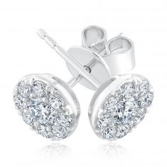 Forevermark 3/4ctw Diamond Cluster Round Eternal Halo White Gold Earrings