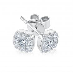 Forevermark 1/2ctw Diamond Eternal Halo White Gold Earrings