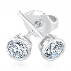 Forevermark 1/2ctw Diamond Solitaire White Gold Stud Earrings
