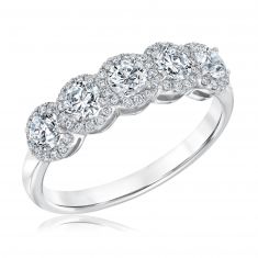 Forevermark 1ctw Five Diamond Halo Anniversary Band