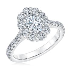Forevermark 1 1/2ctw Oval Diamond Halo White Gold Engagement Ring