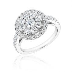 Forevermark 1 1/2ctw Round Diamond Halo White Gold Fashion Ring