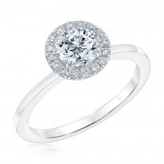Forevermark 7/8ctw Round Diamond Halo White Gold Ring