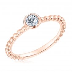 Forevermark 1/4ct Diamond Rose Gold Beaded Stackable Ring | The Forevermark Tribute Collection
