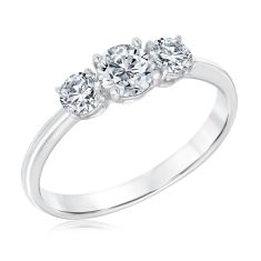 Forevermark 3/4ctw White Gold Three Diamond Engagement Ring