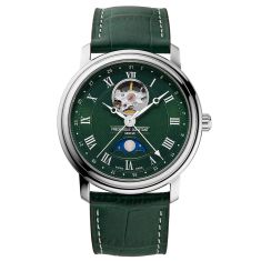 Frederique Constant Classicis Heart Beat Moonphase Green Dial and Green Leather Strap Watch 31mm - FC-335MCGRW4P26