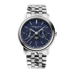 Frederique Constant Classics Index Business Timer Blue Dial Stainless Steel Bracelet Watch 40mm - FC-270N4P6B
