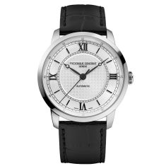 Frederique Constant Classics Premiere Silver Dial Black Leather Strap Watch 38.5mm - FC-301S3B6