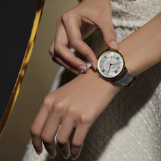 Frederique Constant Classics Premiere Silver Dial Black Leather Strap Watch 38.5mm - FC-301S3B5