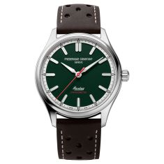 Frederique Constant Classics Vintage Rally Healey Green Dial Brown Leather Strap 40mm - FC-301HGRS5B6