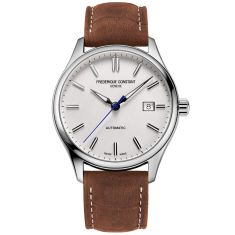 Frederique Constant Index Classics White Dial Brown Leather Strap Watch 40mm - FC-303NS5B6