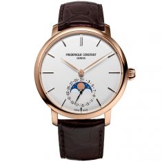 Frederique Constant Slimline Moonphase Manufacture Brown Leather Strap Watch 42mm FC 705V4S4 REEDS Jewelers