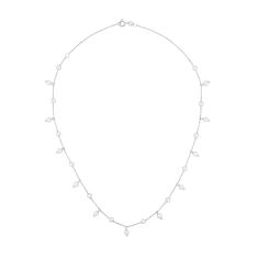 Freshwater Cultured Pearl Sterling Silver Station Necklace