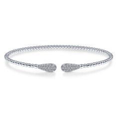 Gabriel & Co. White Gold 1/3ctw Diamond Bujukan Teardrops Bangle Bracelet
