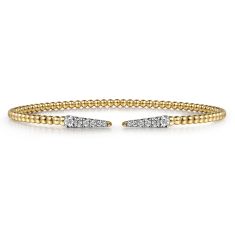 Gabriel & Co. Yellow Gold 1/4ctw Diamond Bujukan Spikes Split Bangle Bracelet